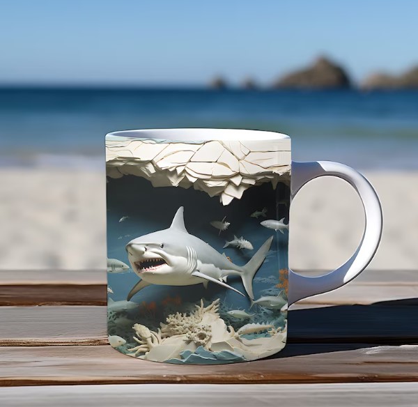 3D Fish In Water Design Mug - Image 2