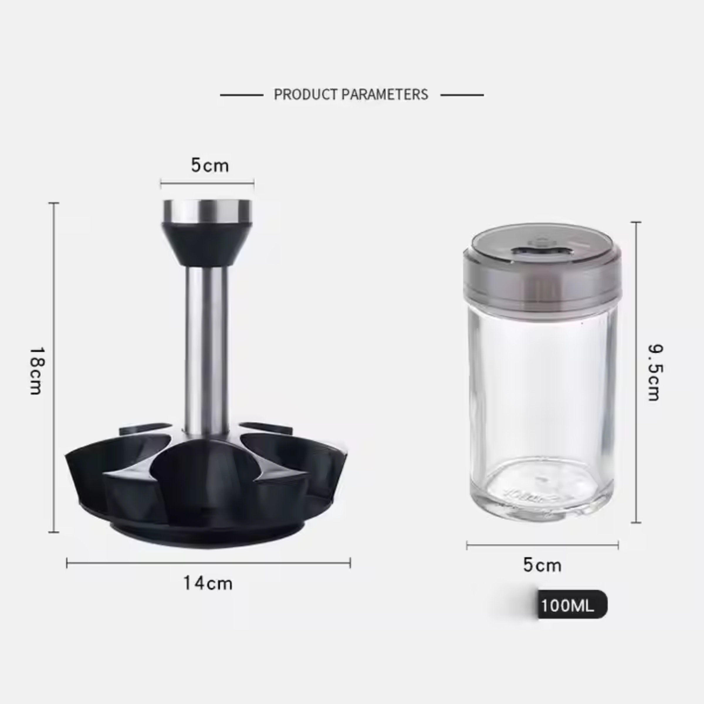 DS2135 6-Jar Seasoning Organizer Holder Rotation Shelf Tower Revolving Spice Spice Organizer With 6 Spice Jars - Image 5