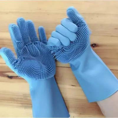 2Pcs Magic Silicone Dish Washing Gloves(2Pcs) - Image 6