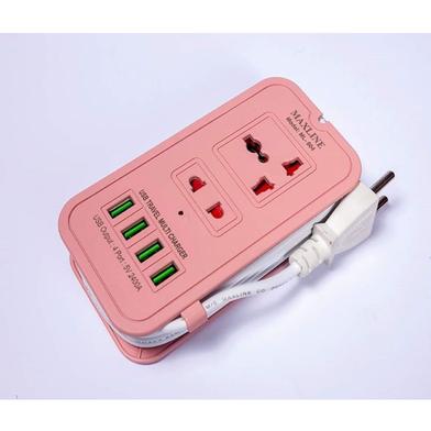 Maxline ML-604 4 USB Ports 2 Sockets Travel Multi Charger And Extension Socket With 6 Feet Cable - Image 2
