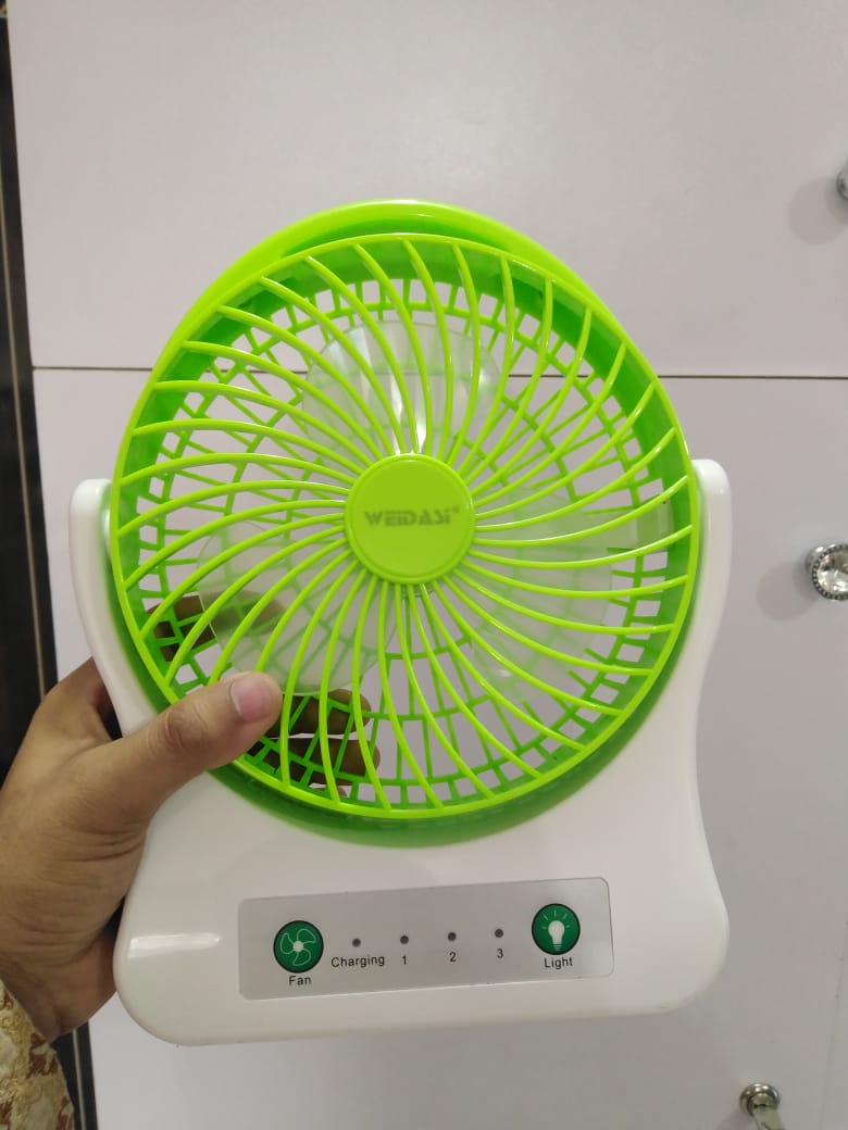 Weidasi Rechargeable Emergency Fan with Light -202 10.5" - Image 6