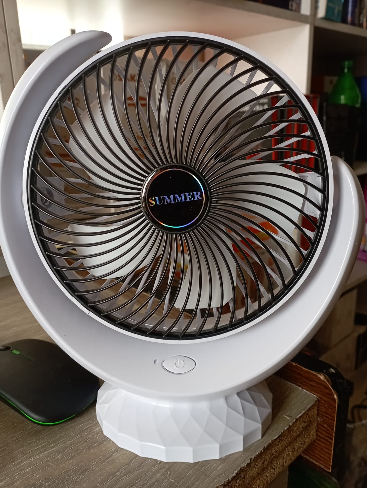USB Desk Fan,Table Fan, Silent Powerful Personal Fan Multi Function 3 Speeds Portable Fan Mini Fan for Car Bedroom Home Indoor Outdoor Office, White - Image 3