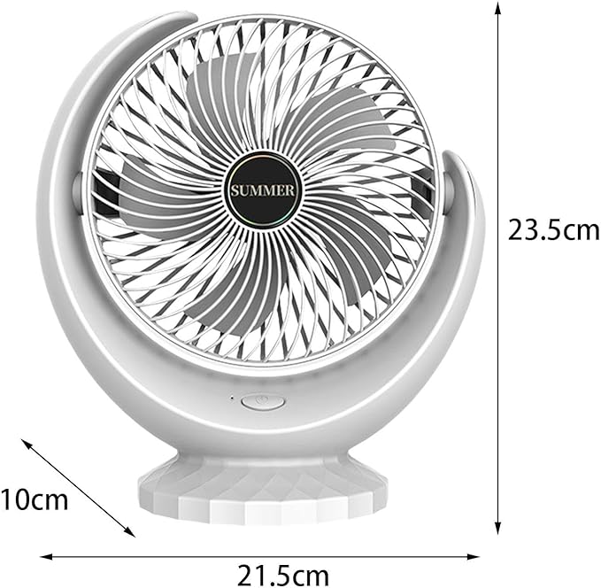 USB Desk Fan,Table Fan, Silent Powerful Personal Fan Multi Function 3 Speeds Portable Fan Mini Fan for Car Bedroom Home Indoor Outdoor Office, White - Image 5