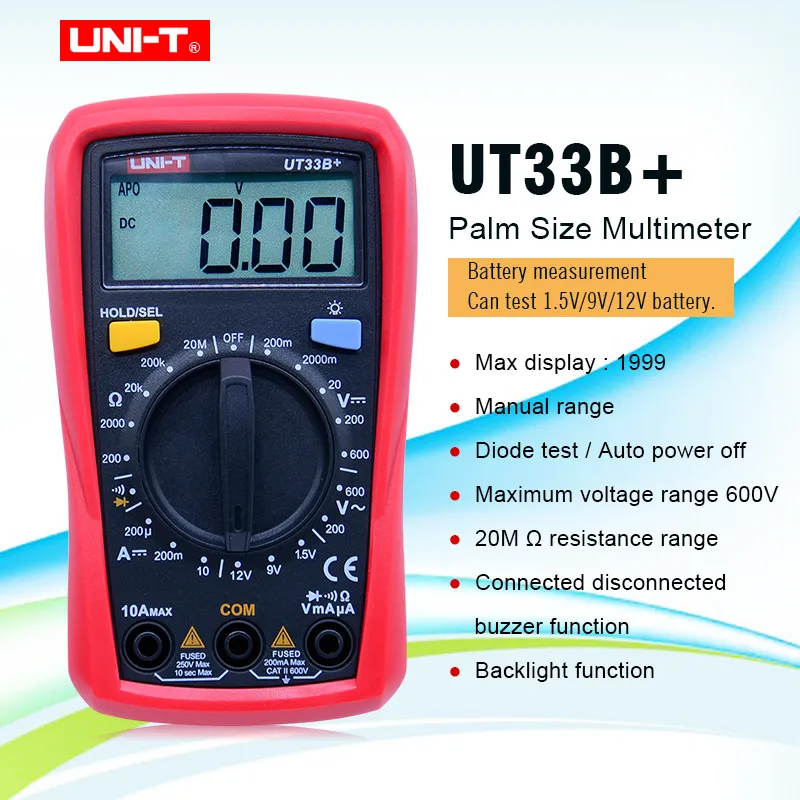 UNI-T UT33B+ Digital Multimeter (Palm Size) - Image 4