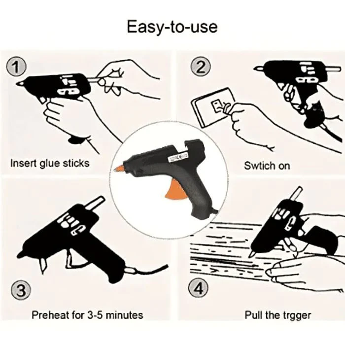 Hot Melt Glue Gun Kit for Quick Repairs with Free 02 Glue Sticks - Image 4