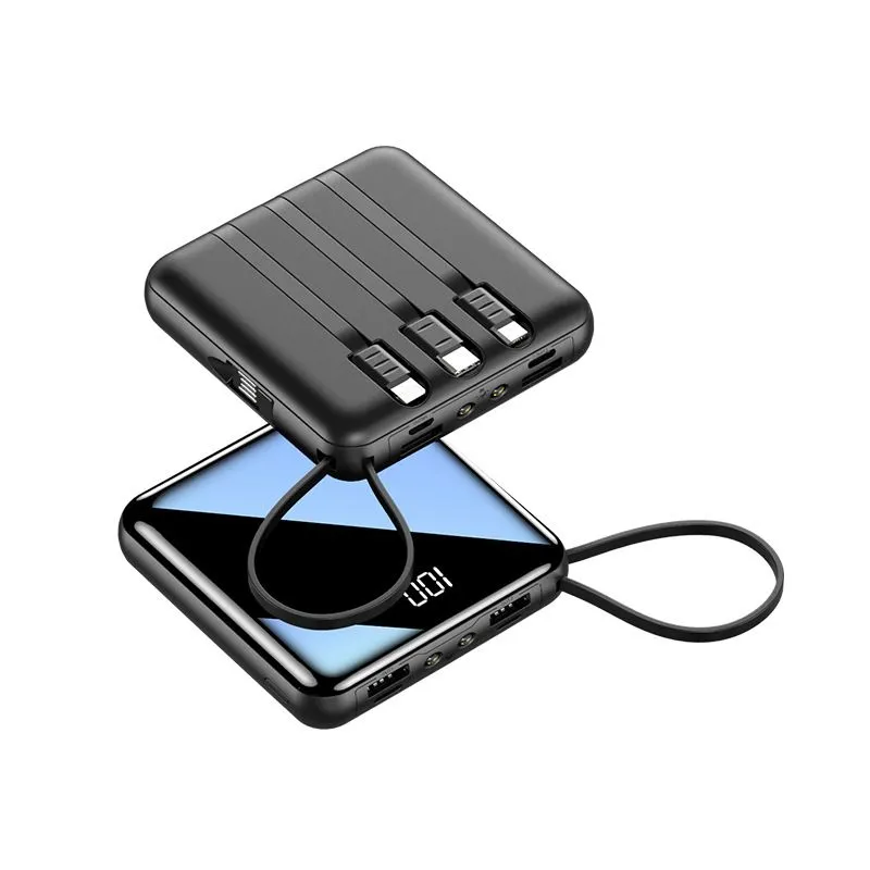 Mini Portable Charger 20000Mah Charging Power Banks Fast Charging Built-in 4 Cable - Image 5