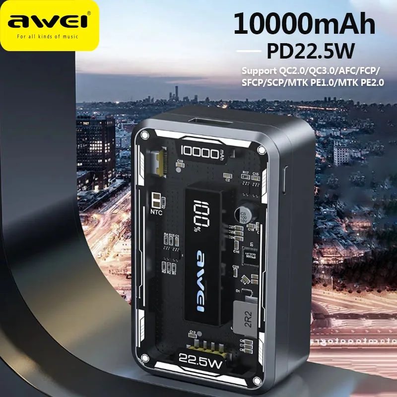 Awei P111K 10000mAh PD22.5W Portable Power bank - Image 3