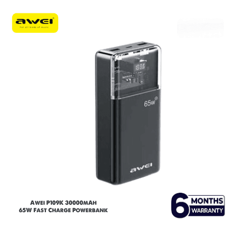 Awei P109K 30000mAh Type C PD65W Fast Charge Powerbank - Image 2
