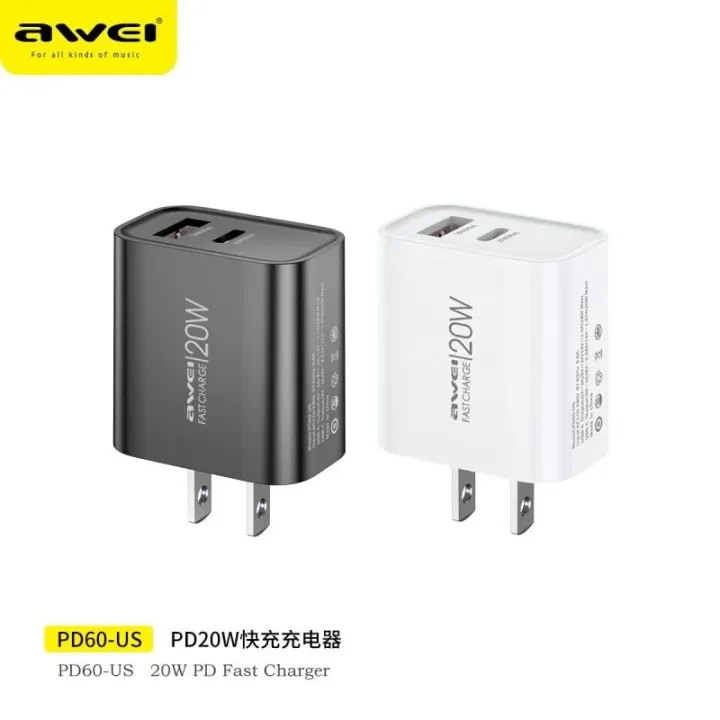 Awei PD60 20W Fast Charging PD Power Adapter - Image 2