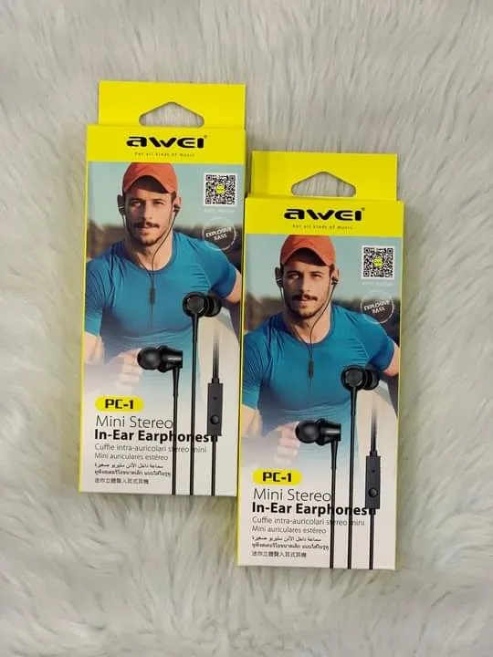 Awei PC-1 Earphones Headphones Mini Stereo In-Ear Earphone 3.5mm Aux Jack Earbuds - Image 4