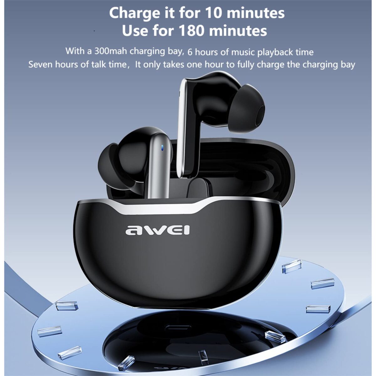 Awei T50 Wireless Headphones Bluetooth 5.3 Earbuds With Mic - Image 5