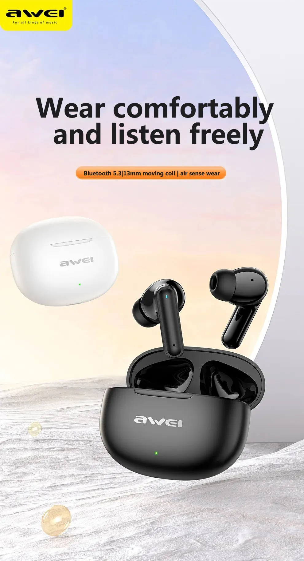 Awei T71 True Wireless Stereo (TWS) Earbuds - Image 4