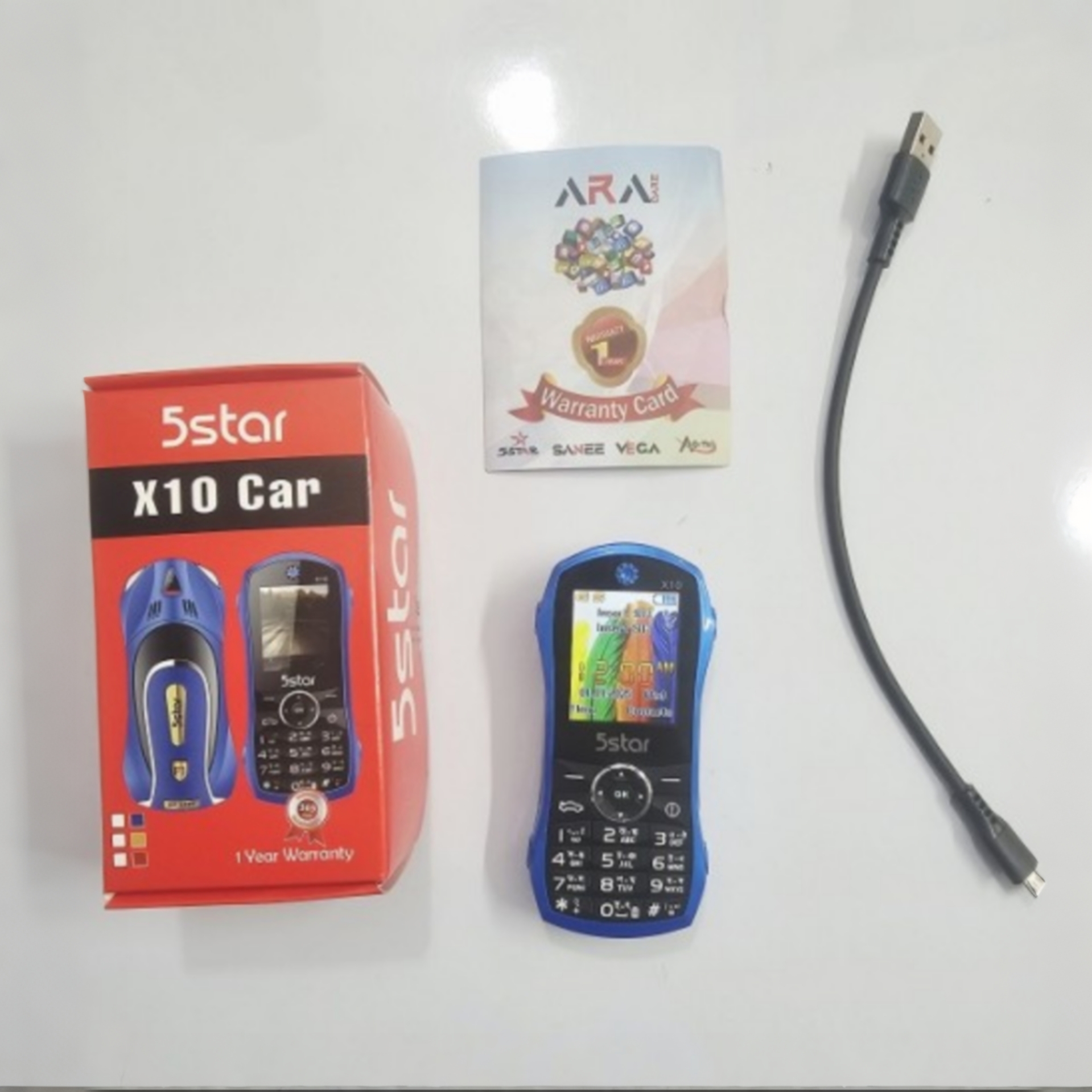 5Star X10 Car Button Phone Dual Sim Blue - Image 6