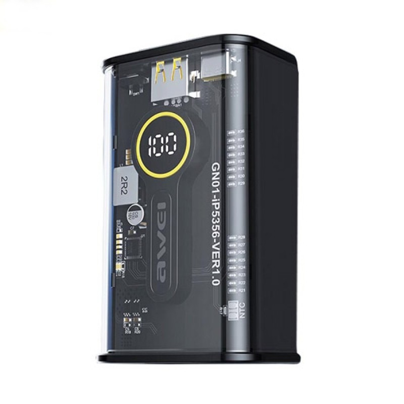 Awei P165K 10000mAh 22.5w Transparent Fast Charging Power bank - Image 3