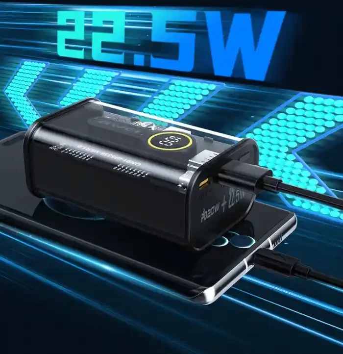 Awei P165K 10000mAh 22.5w Transparent Fast Charging Power bank - Image 4