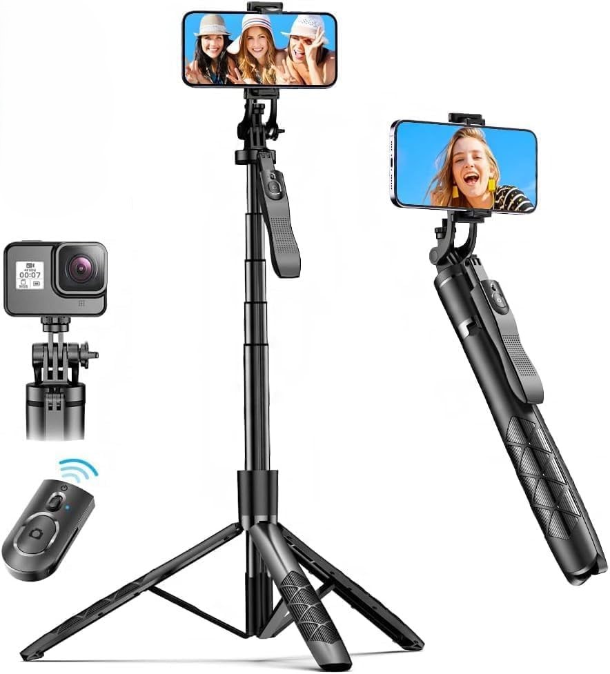 K-28 Long Video Stand Cum Selfie Stick Tripod with Remote - 360° Rotation Phone Stand with Wireless Remote Control, with light - Image 2