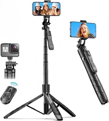K-28 Long Video Stand Cum Selfie Stick Tripod with Remote - 360° Rotation Phone Stand with Wireless Remote Control, with light