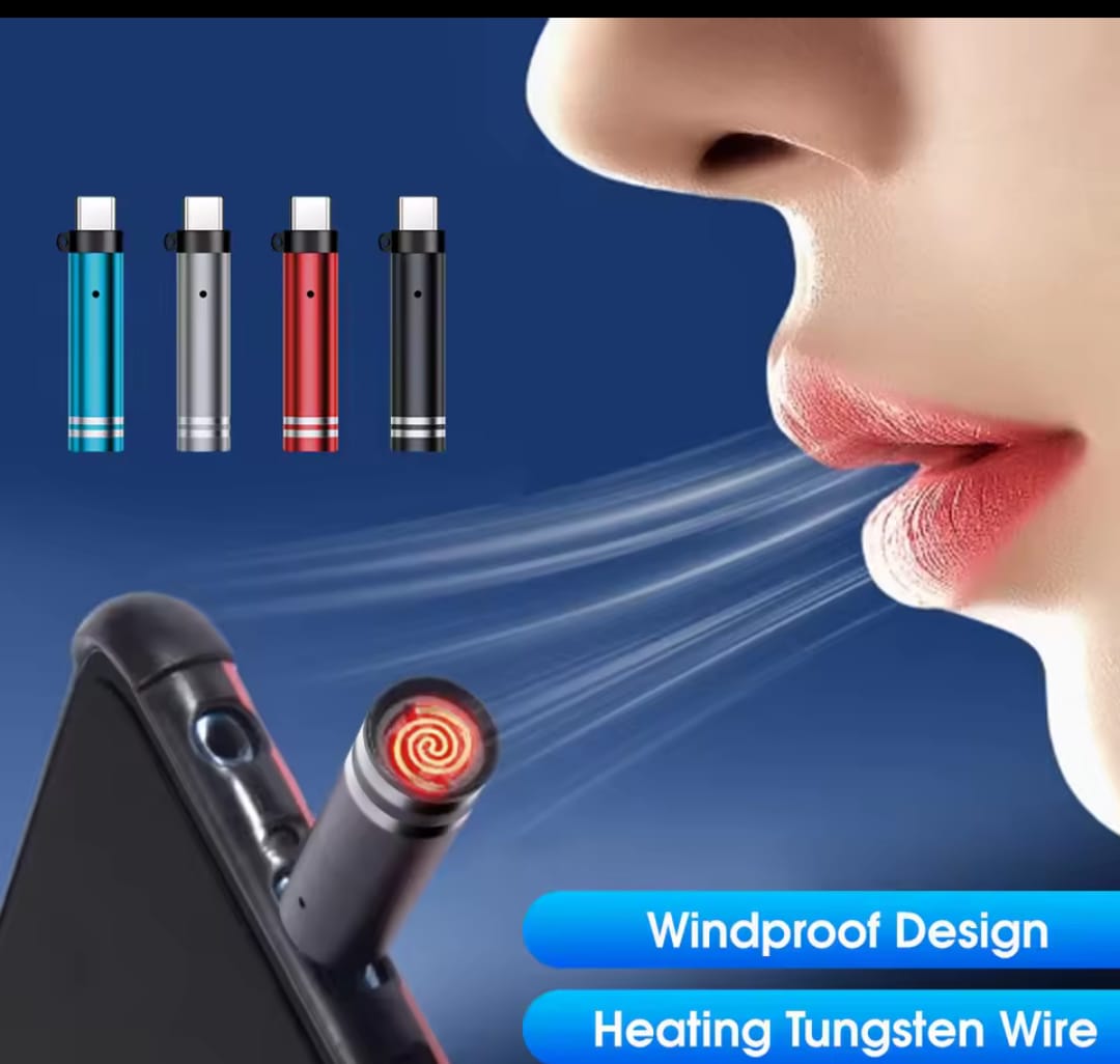 USB‑C Mini Lighter (Tungsten Wire, Blow‑to‑Ignite) - Image 5
