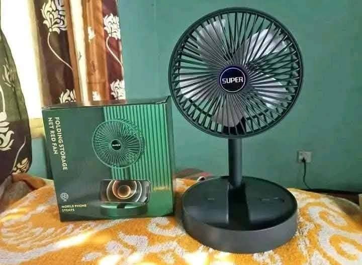 Folding Rechargeable Desk Fan, 3 Speeds Adjustable Height Table Fan with Timer, 2000mAh Rechargeable USB Charging for Home Office Travel - Image 7