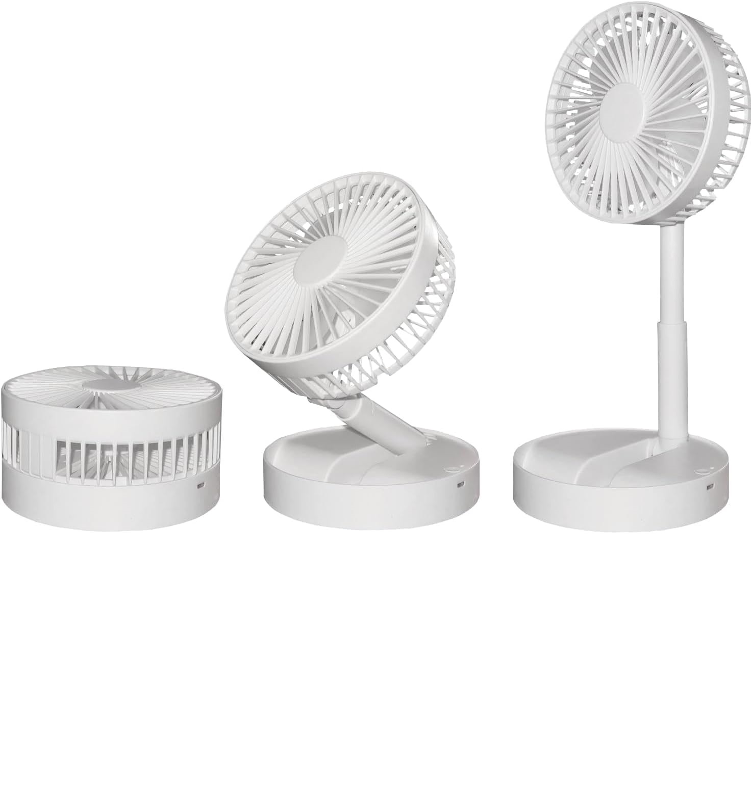 Folding Rechargeable Desk Fan, 3 Speeds Adjustable Height Table Fan with Timer, 2000mAh Rechargeable USB Charging for Home Office Travel - Image 3