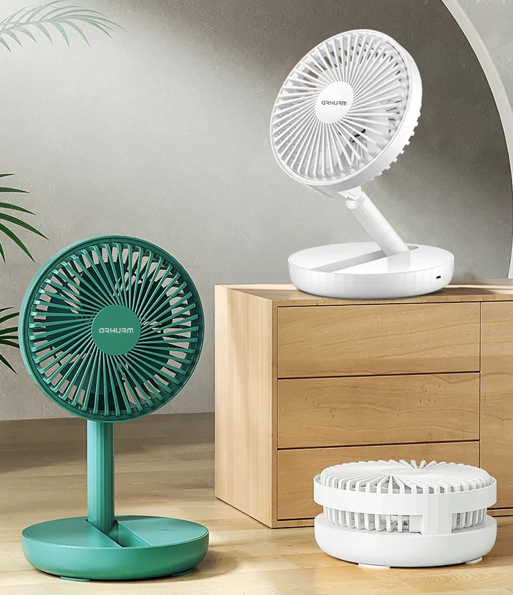 Rechargeable 5-inches Folding fan HCZ21 Green colour - Image 7