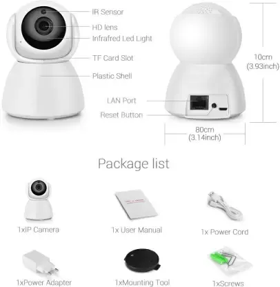 CCTV Camera V380 Pro HD 1080P WiFi 360° Viewing Area Security Camera - Image 4