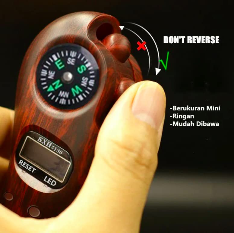 DAIMANPU Manual counter bead counter with compass Portable Handheld Tassel Digital Beads Counter Finger Game Toy Manual Reset Decompression Relaxation Tool for Meditation - Image 5