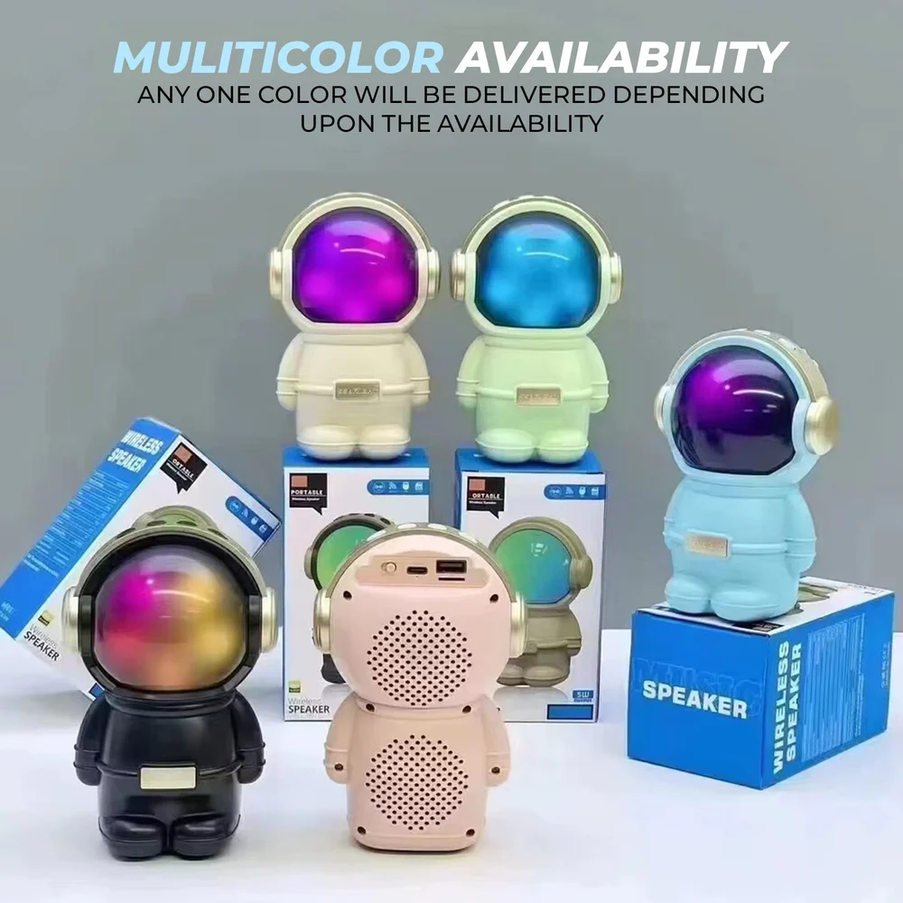 Wrader X808 Wireless Stereo Woofer Bass Cute Gift Astronaut Loud Portable Creative Active Bass Rgb Light Bluetooth Speaker - Image 2