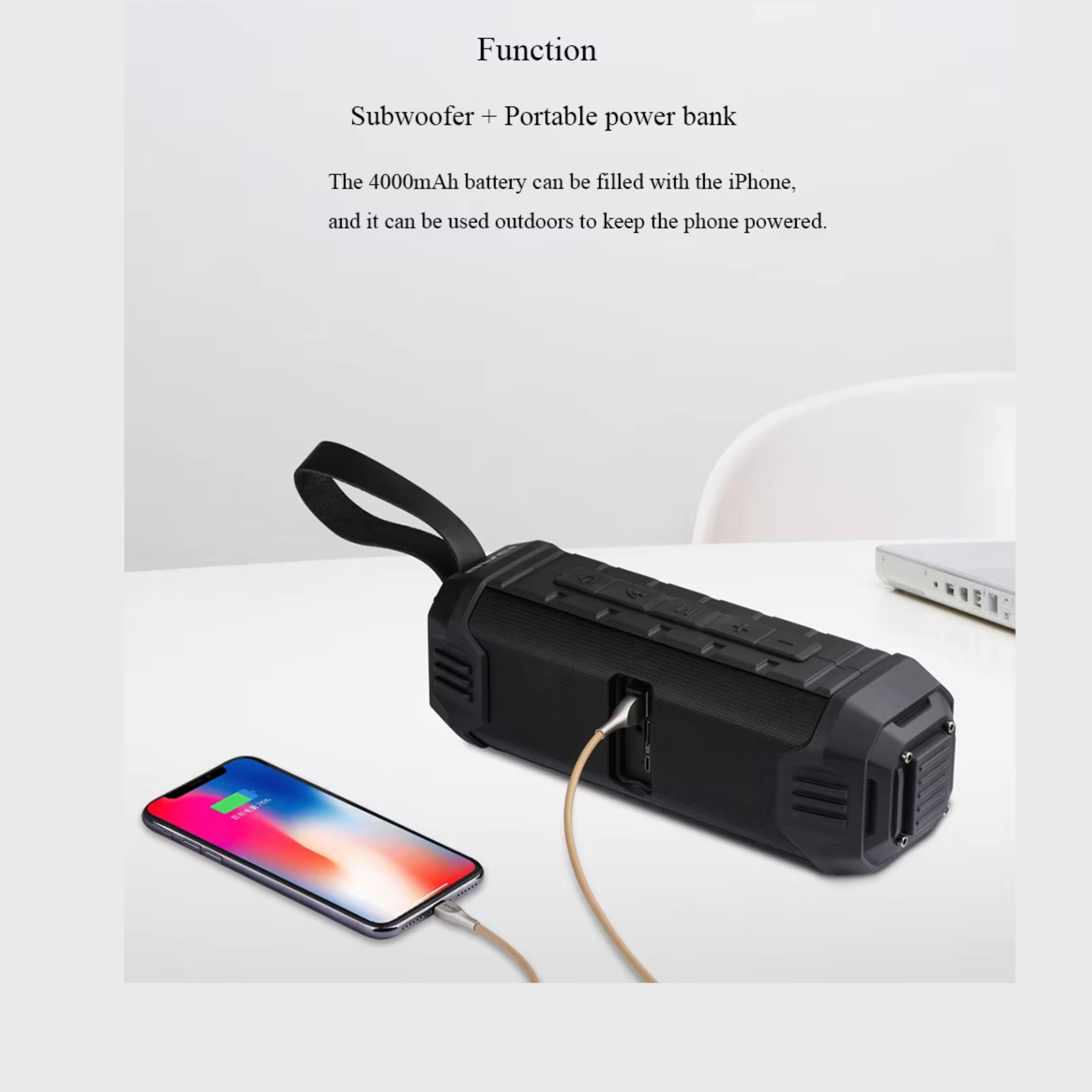 Awei Y280 Portable Bluetooth 5.0 Speaker Wireless Soundbox - Image 4