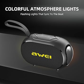Awei KA1 TWS Bluetooth Speaker IPX5 360° Full Surround Sound Enhanced Bass Portable Speaker With RGB Colorful Lighting - Image 3